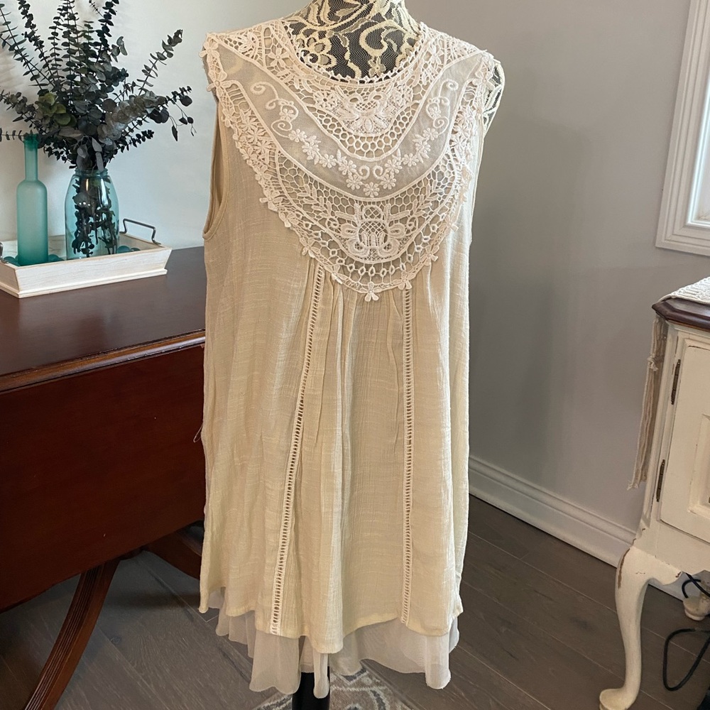 Calstyle sleeveless lace top / dress size XL
